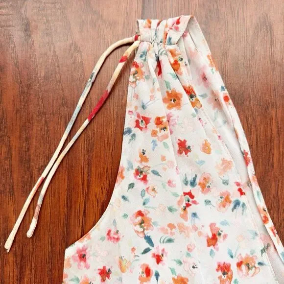 Amanda Uprichard 100% Silk Cami Tank Top Tie Shoulder Floral Romantic Sz XS - Picture 6 of 14